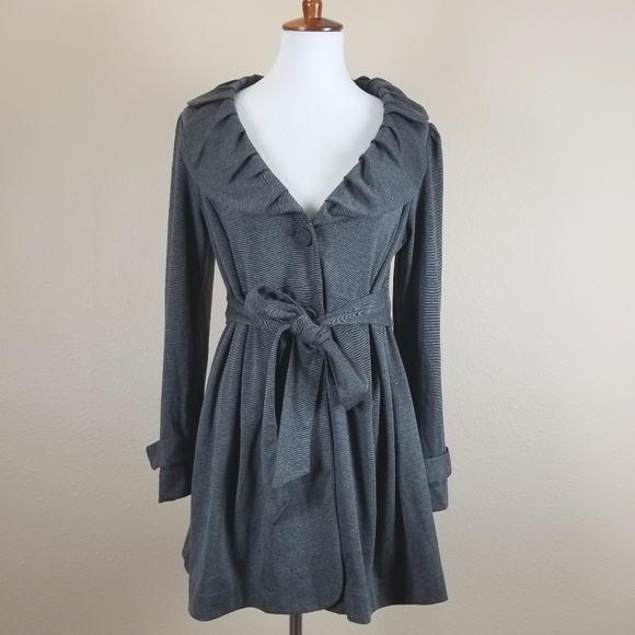 Fever Jackets & Blazers - Fever Gray Shawl Collar Knit Pea Coat LP